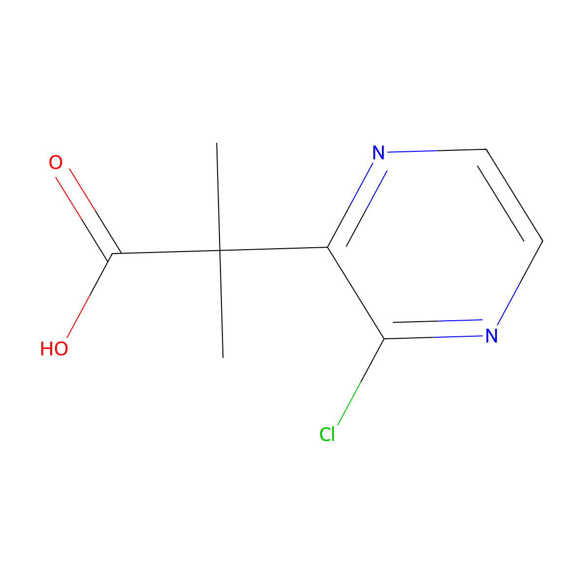 2-(3-Chloropyrazin-2-yl)-2-methylpropanoic acid molecular structure, CAS 1452561-64-6