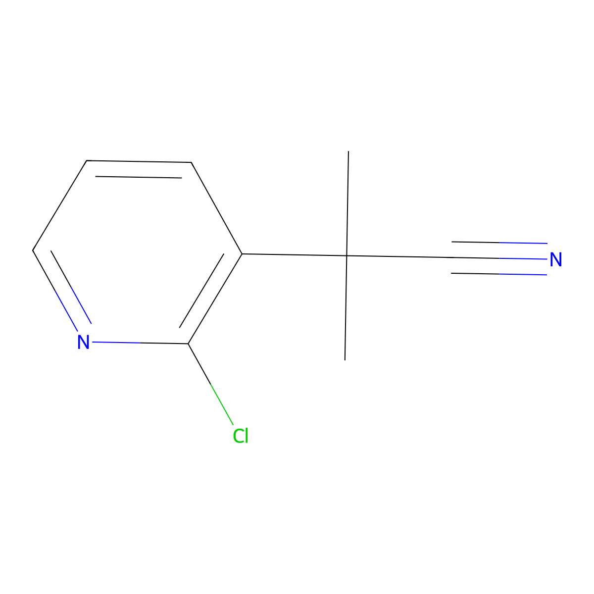2-(2-Chloropyridin-3-yl)-2-methylpropanenitrile molecular structure, CAS 1452561-73-7