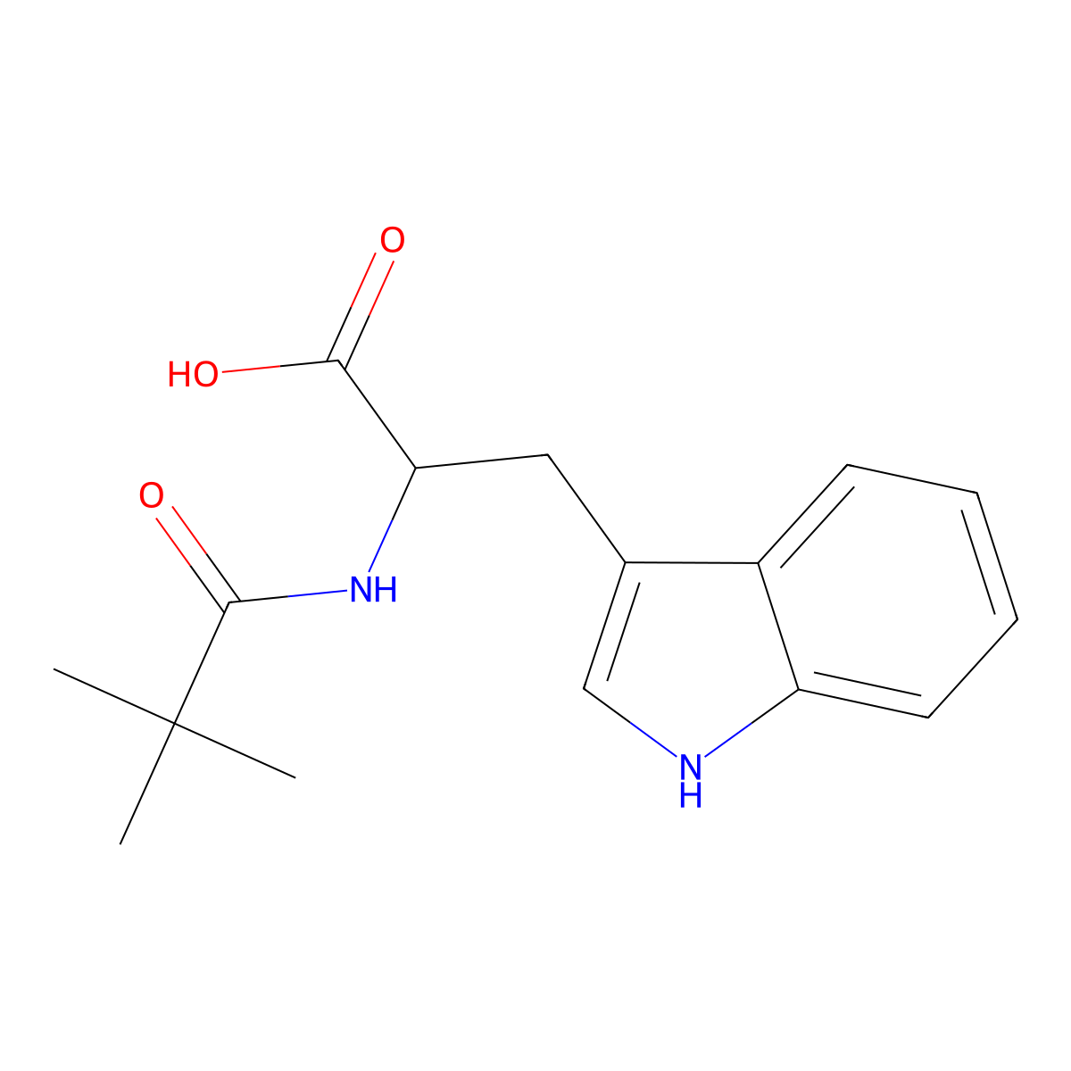 2-(2,2-Dimethyl-propionylamino)-3-(1H-indol-3-yl)-propionic acid molecular structure, CAS 1452571-77-5