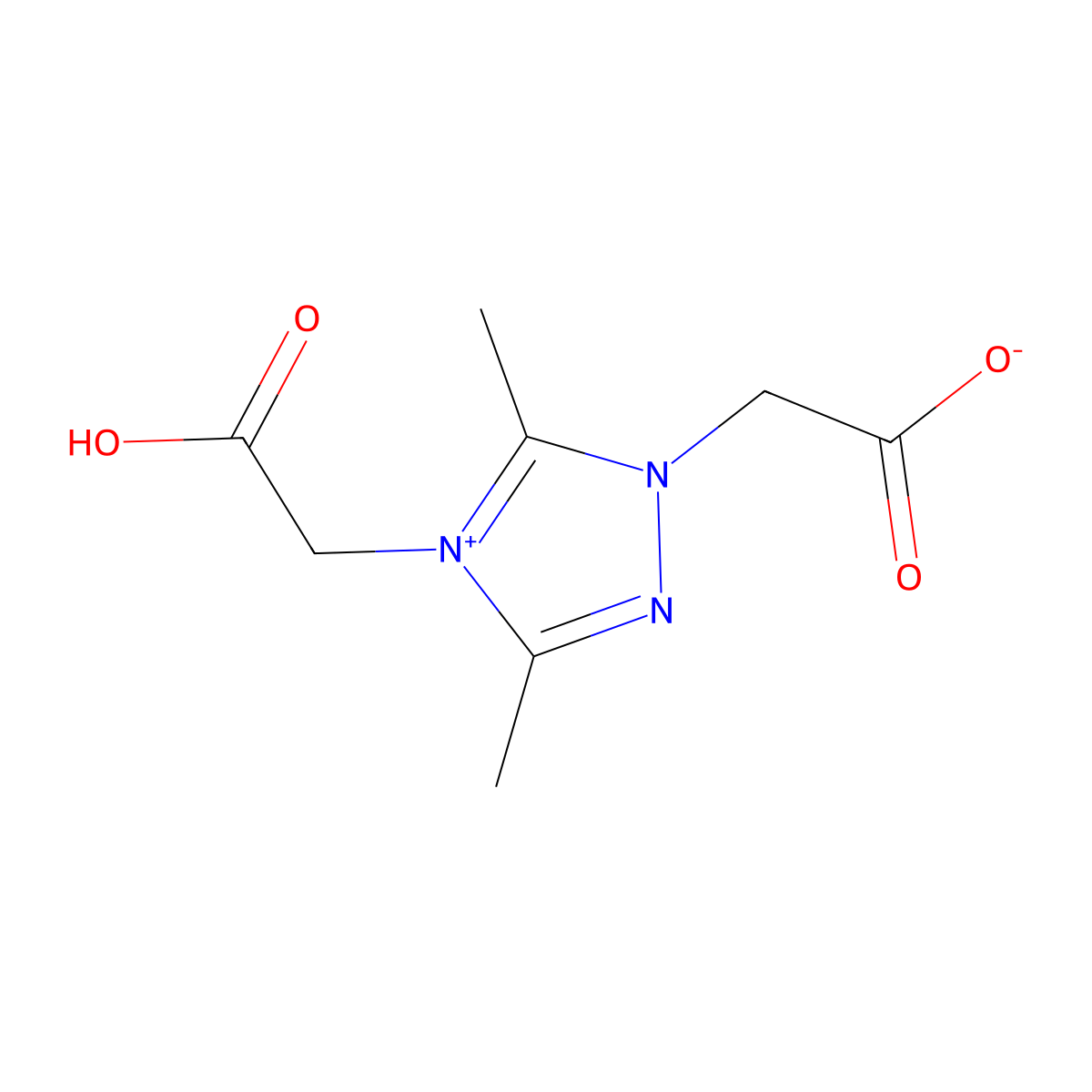 [4-(carboxymethyl)-3,5-dimethyl-1H-1,2,4-triazol-4-ium-1-yl]acetate molecular structure, CAS 1452574-96-7