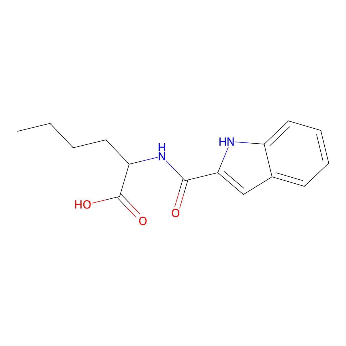 N-(1H-indol-2-ylcarbonyl)norleucine molecular structure, CAS 1452575-02-8
