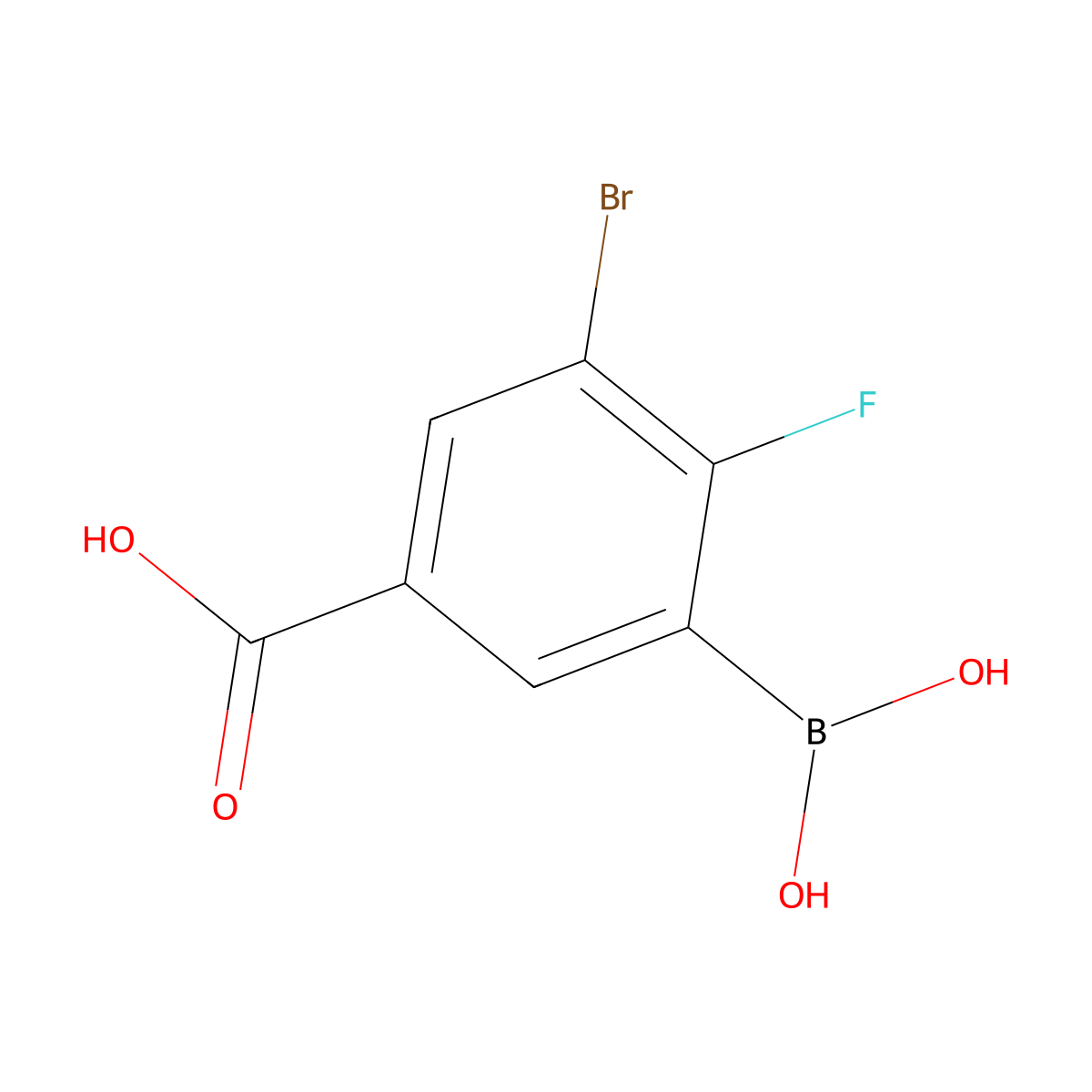 2-Fluoro-3-bromo-5-carboxyphenylboronic acid molecular structure, CAS 1452575-84-6