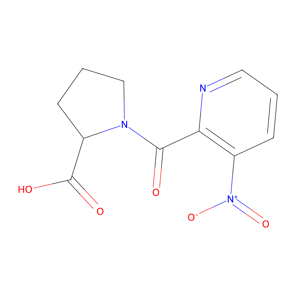 1-[(3-Nitropyridin-2-yl)carbonyl]proline molecular structure, CAS 1452577-18-2
