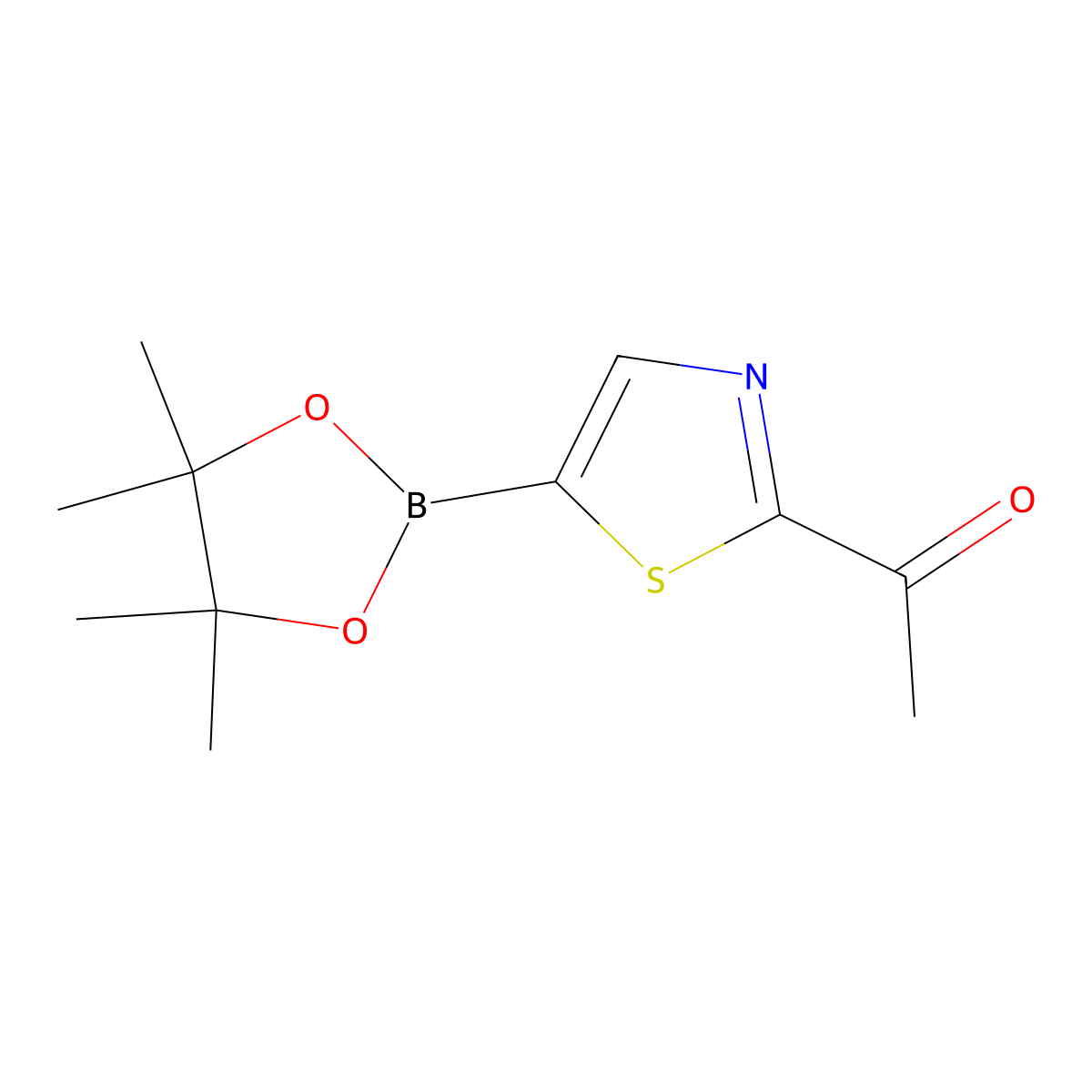 1-[5-(4,4,5,5-Tetramethyl-1,3,2-dioxaborolan-2-yl)-1,3-thiazol-2-yl]ethanone molecular structure, CAS 1452577-24-0