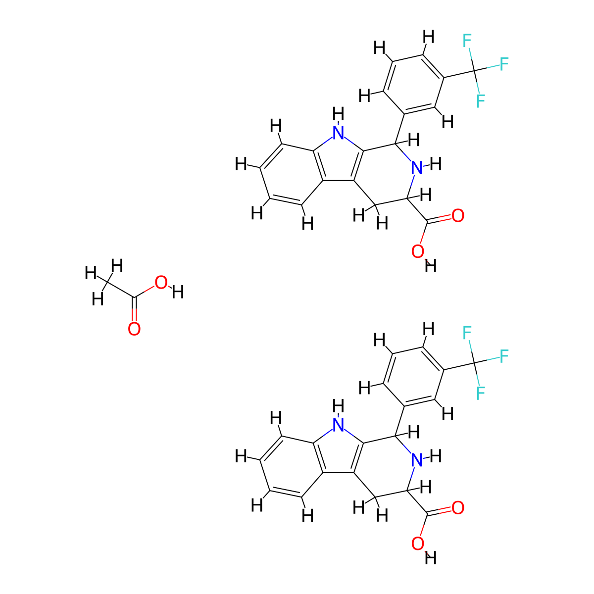 1-[3-(Trifluoromethyl)phenyl]-2,3,4,9-tetrahydro-1H-beta-carboline-3-carboxylic acid acetate molecular structure, CAS 1452577-32-0