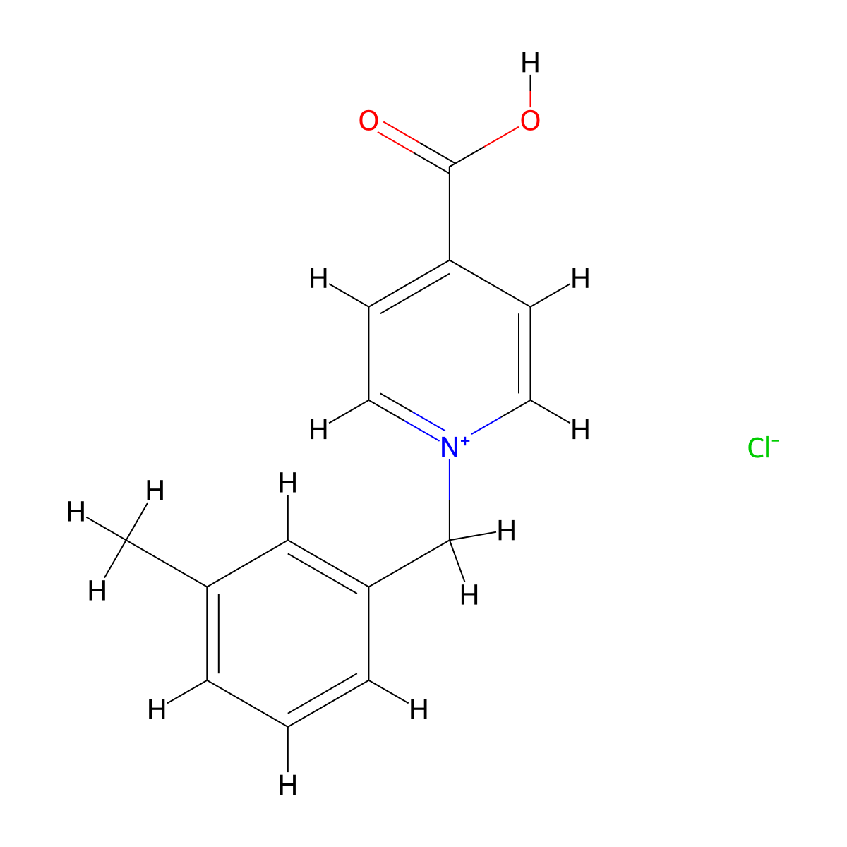 4-Carboxy-1-(3-methylbenzyl)pyridinium chloride molecular structure, CAS 1452577-37-5