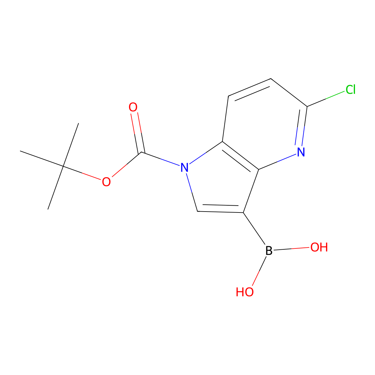 (1-(tert-Butoxycarbonyl)-5-chloro-1H-pyrrolo[3,2-b]pyridin-3-yl)boronic acid molecular structure, CAS 1452577-78-4