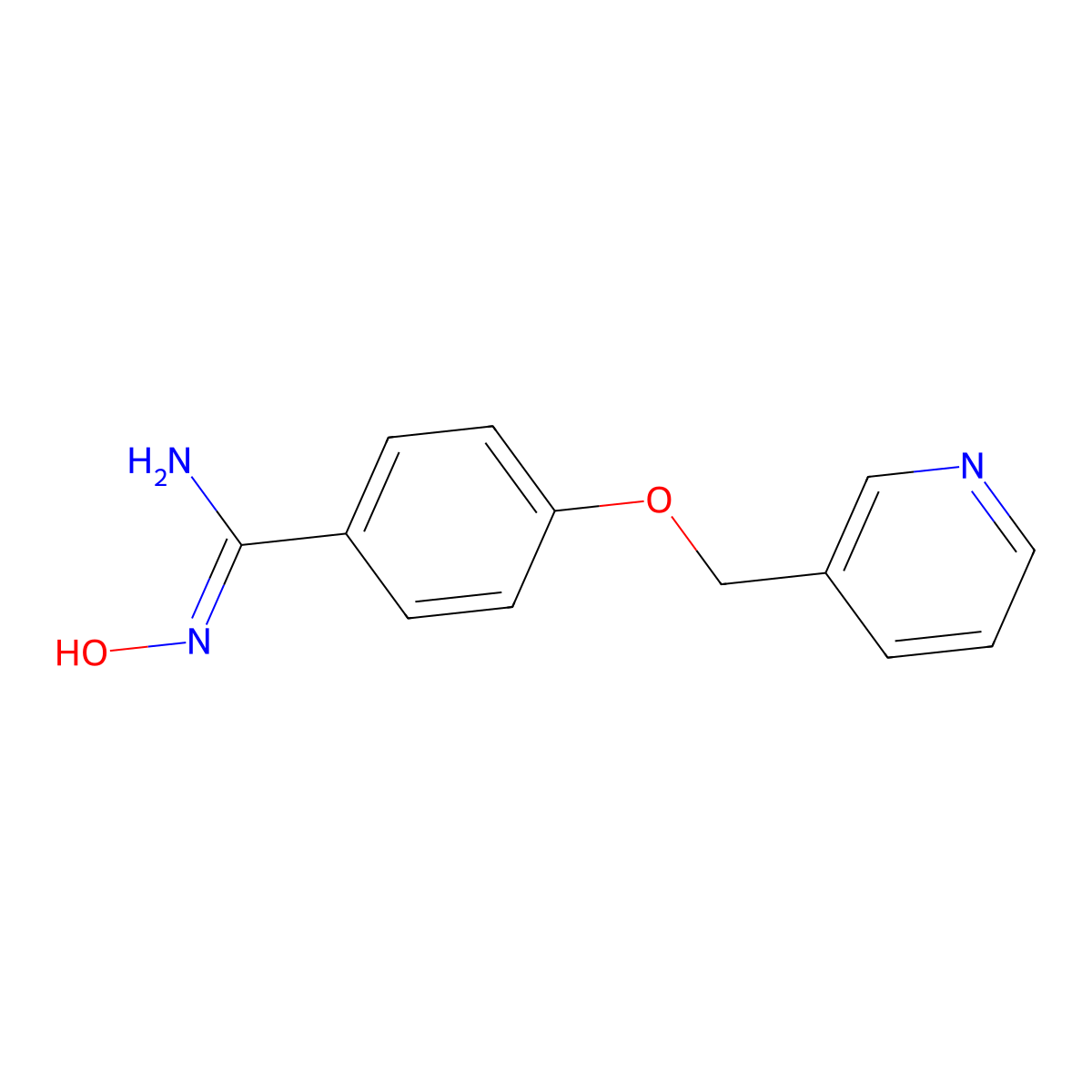 N'-hydroxy-4-(pyridin-3-ylmethoxy)benzene-1-carboximidamide molecular structure, CAS 145259-50-3