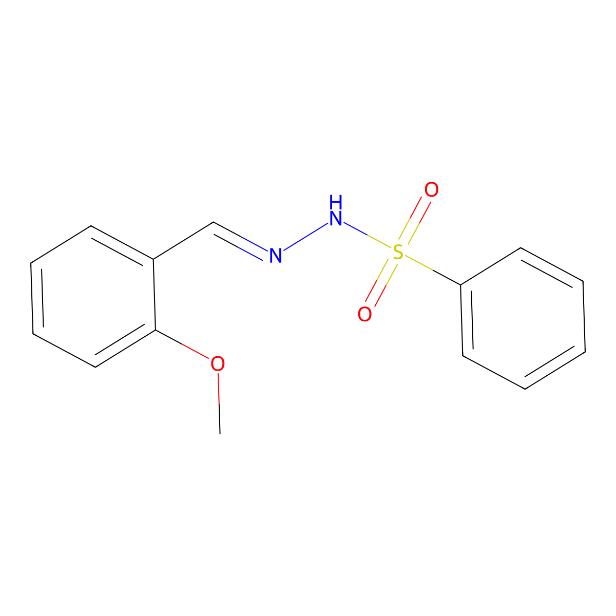 N'-[(E)-(2-methoxyphenyl)methylidene]benzenesulfonohydrazide molecular structure, CAS 145260-32-8