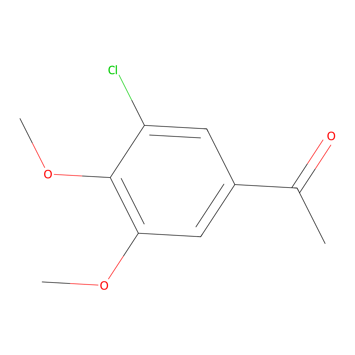 1-(3-Chloro-4,5-dimethoxyphenyl)ethanone molecular structure, CAS 145261-76-3
