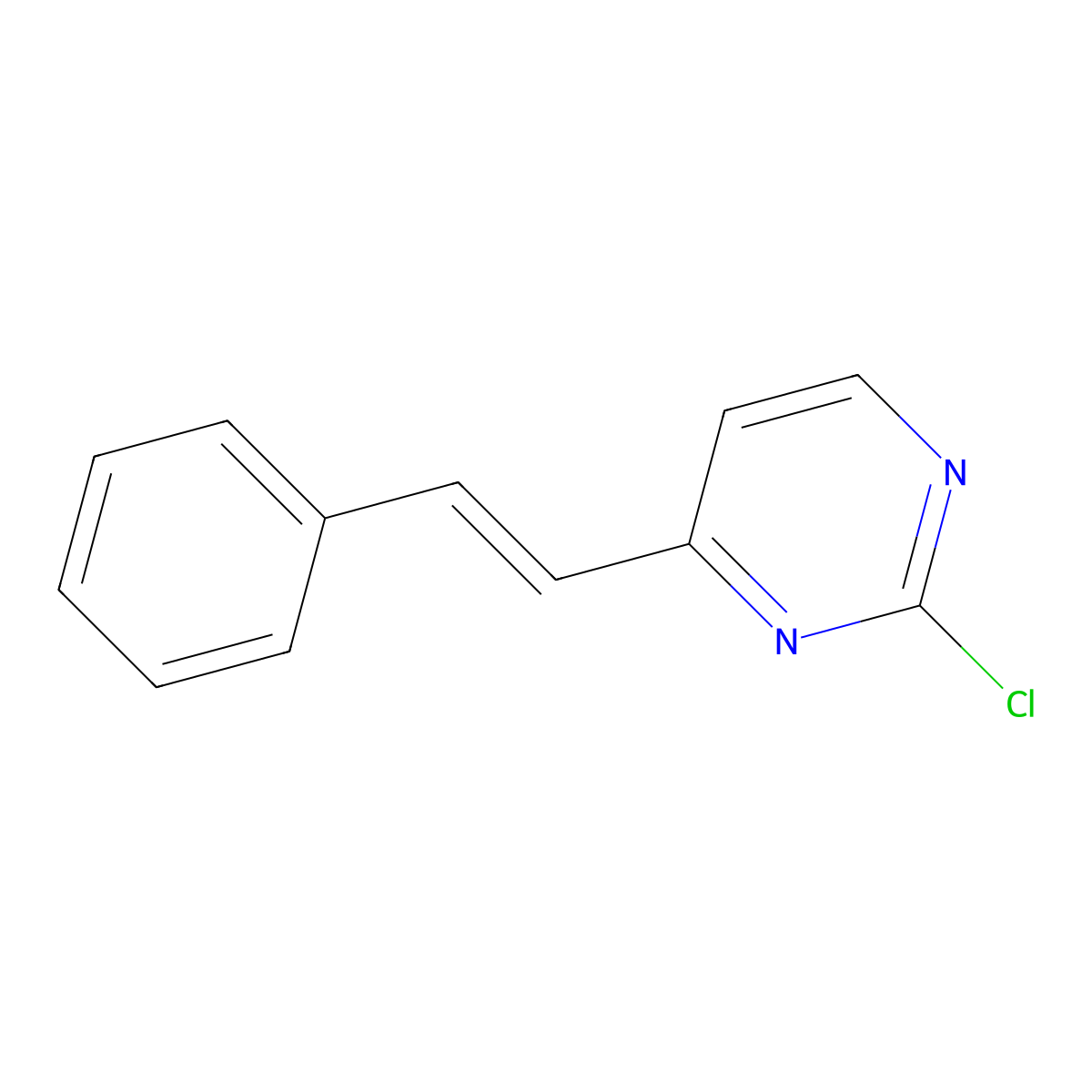 2-Chloro-4-styryl-pyrimidine molecular structure, CAS 145276-21-7