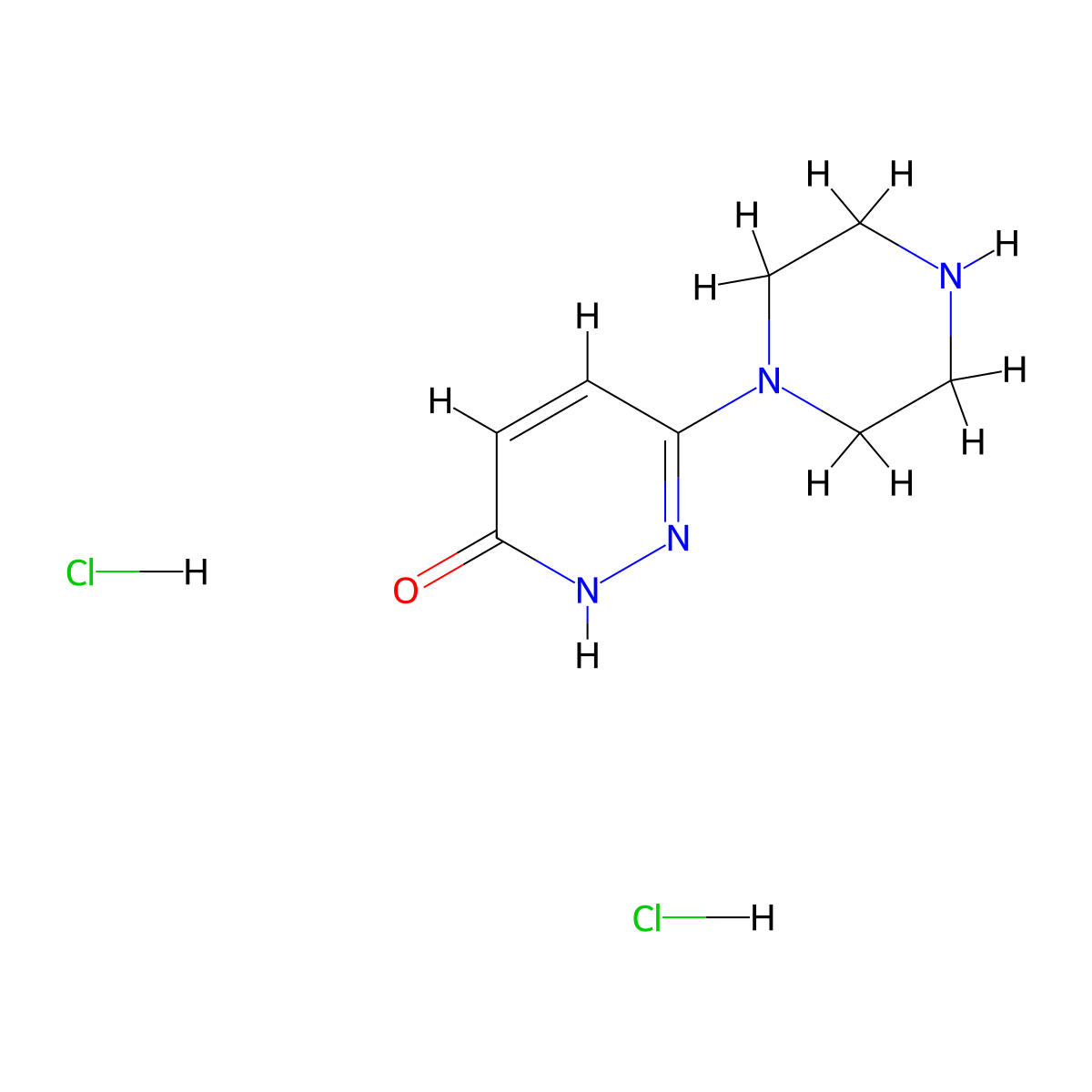 6-(Piperazin-1-yl)-2,3-dihydropyridazin-3-one dihydrochloride molecular structure, CAS 145276-65-9