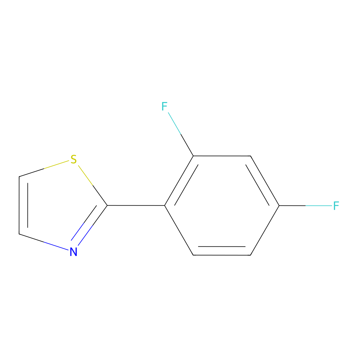 2-(2,4-Difluorophenyl)-1,3-thiazole molecular structure, CAS 1452777-93-3