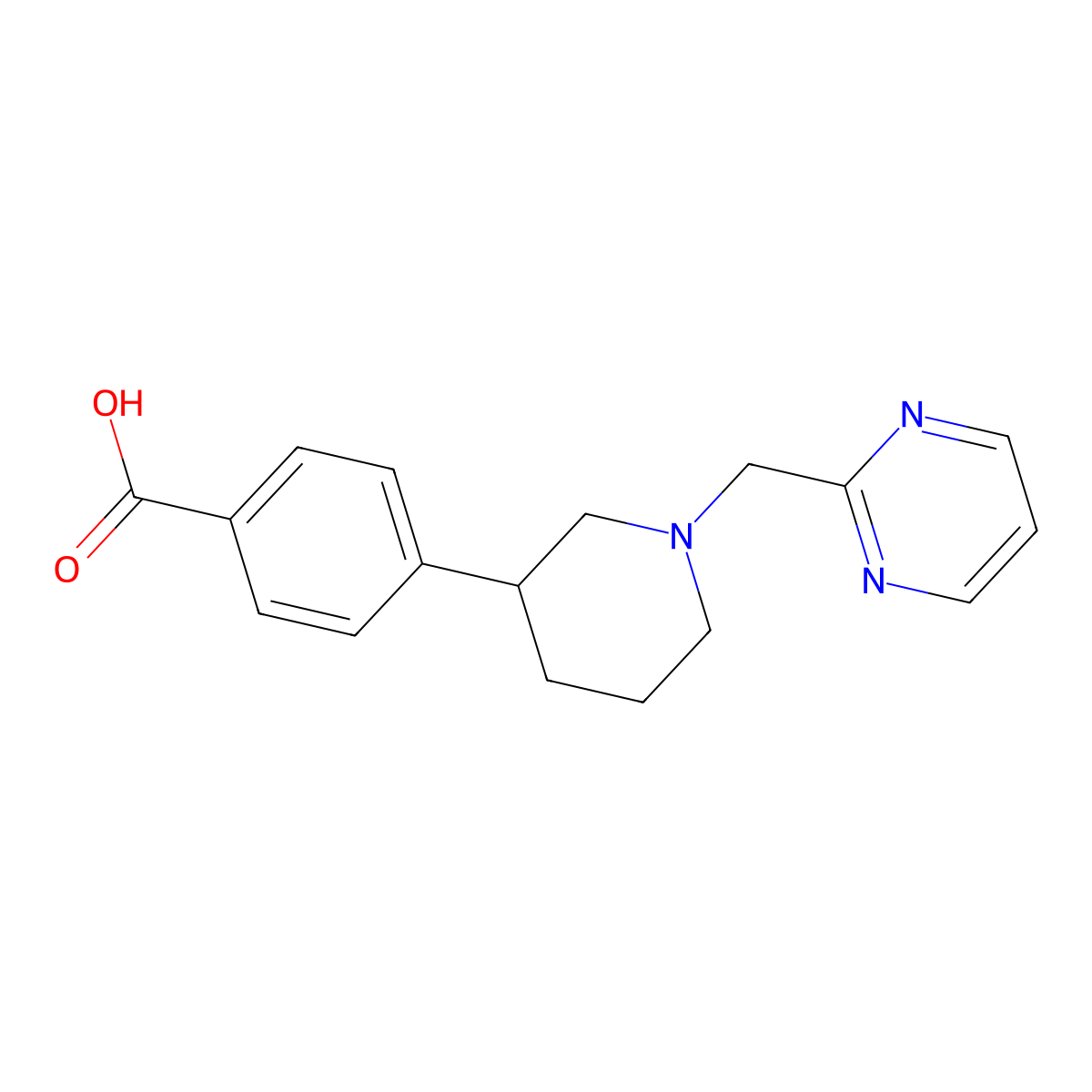 4-[1-(Pyrimidin-2-ylmethyl)piperidin-3-yl]benzoicacid molecular structure, CAS 1452788-40-7