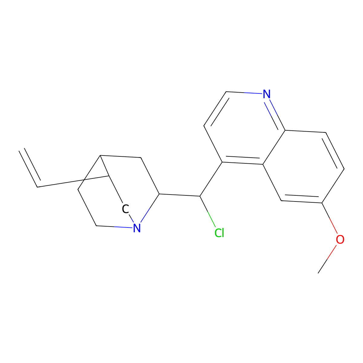 (8alpha,9R)-9-Chloro-6'-methoxycinchonan molecular structure, CAS 14528-48-4