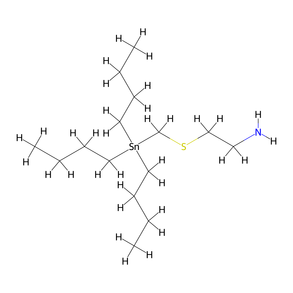 Ethanamine, 2-[[(tributylstannyl)methyl]thio]- molecular structure, CAS 1452829-00-3