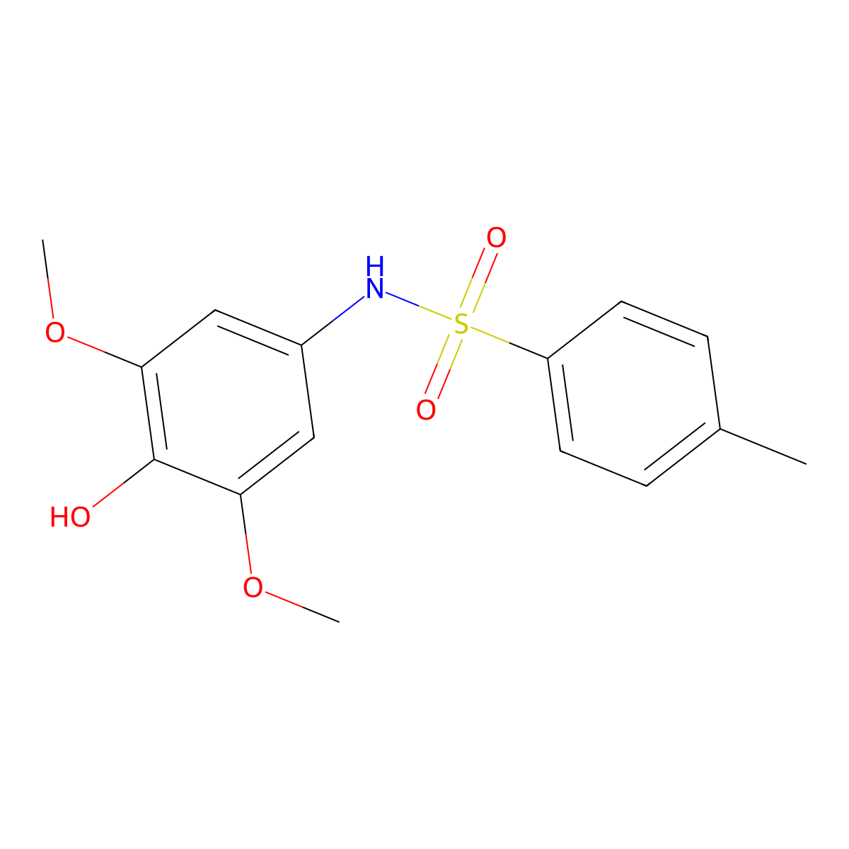N-(4-hydroxy-3,5-dimethoxyphenyl)-4-methylbenzenesulfonamide molecular structure, CAS 145283-77-8