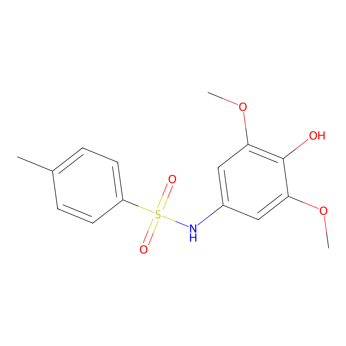 N-(4-hydroxy-3,5-dimethoxyphenyl)-4-methylbenzenesulfonamide molecular structure, CAS 145283-77-8