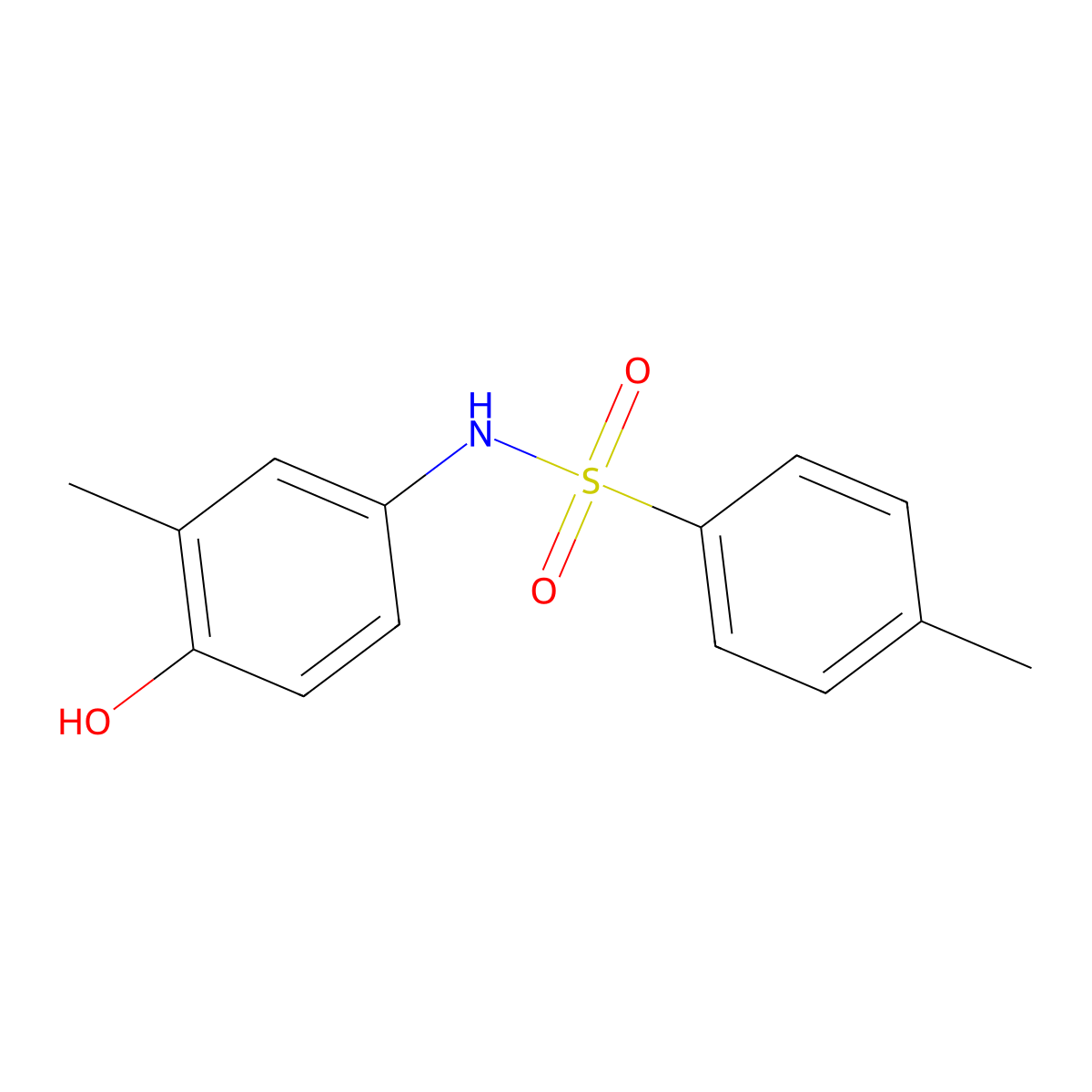 Benzenesulfonamide, N-(4-hydroxy-3-methylphenyl)-4-methyl- molecular structure, CAS 145283-80-3