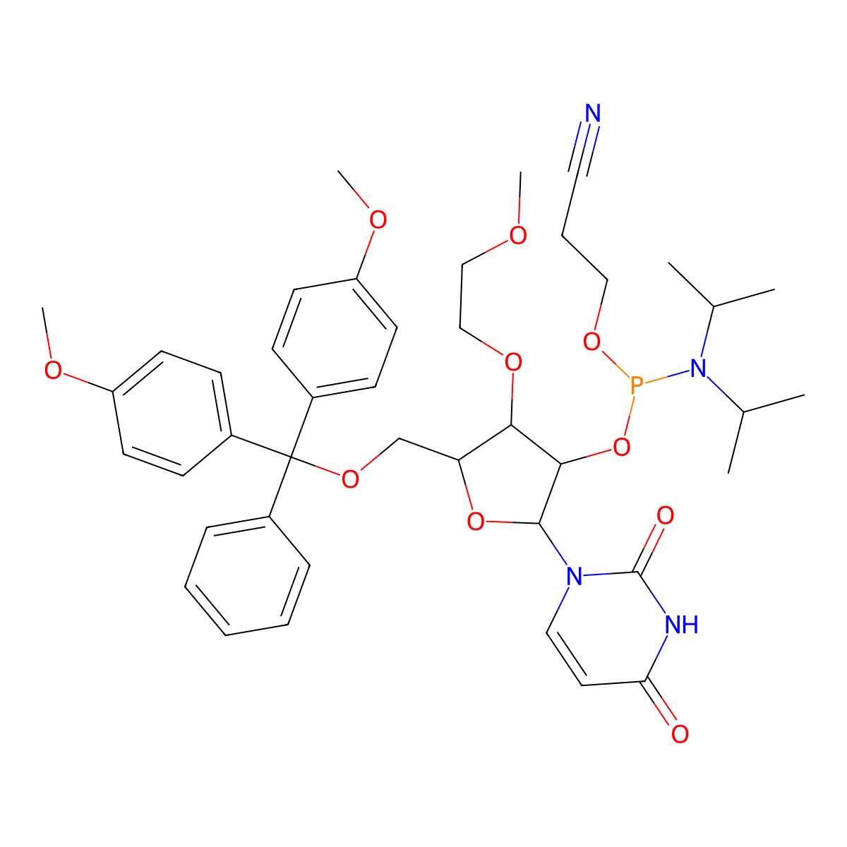 3'-O-MOE-U-2'-phosphoramidite molecular structure, CAS 1452849-90-9