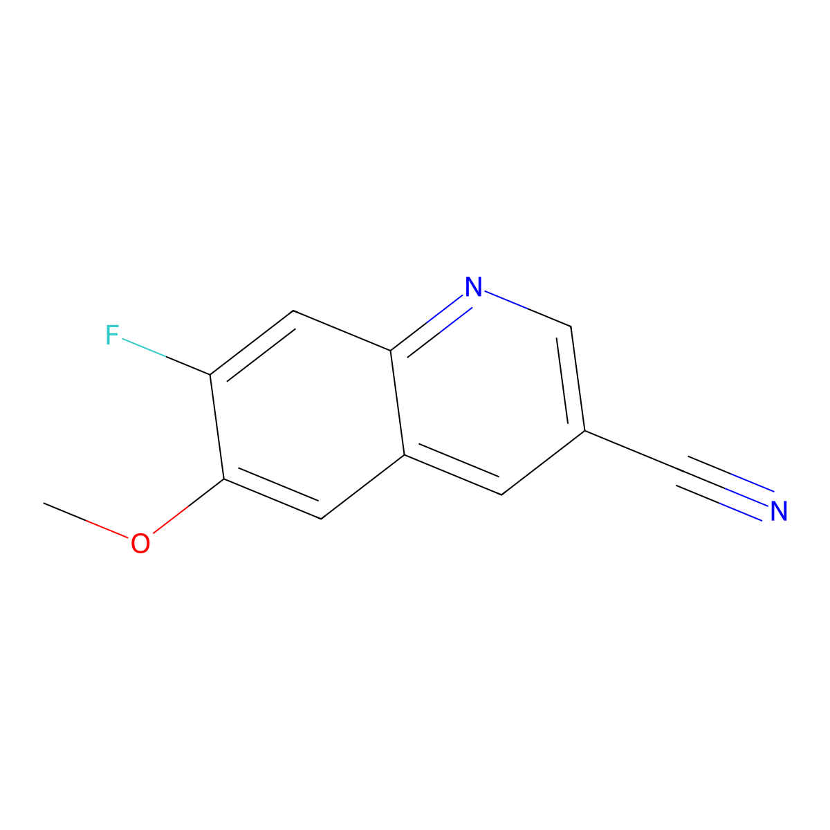 7-Fluoro-6-methoxyquinoline-3-carbonitrile molecular structure, CAS 1452855-40-1