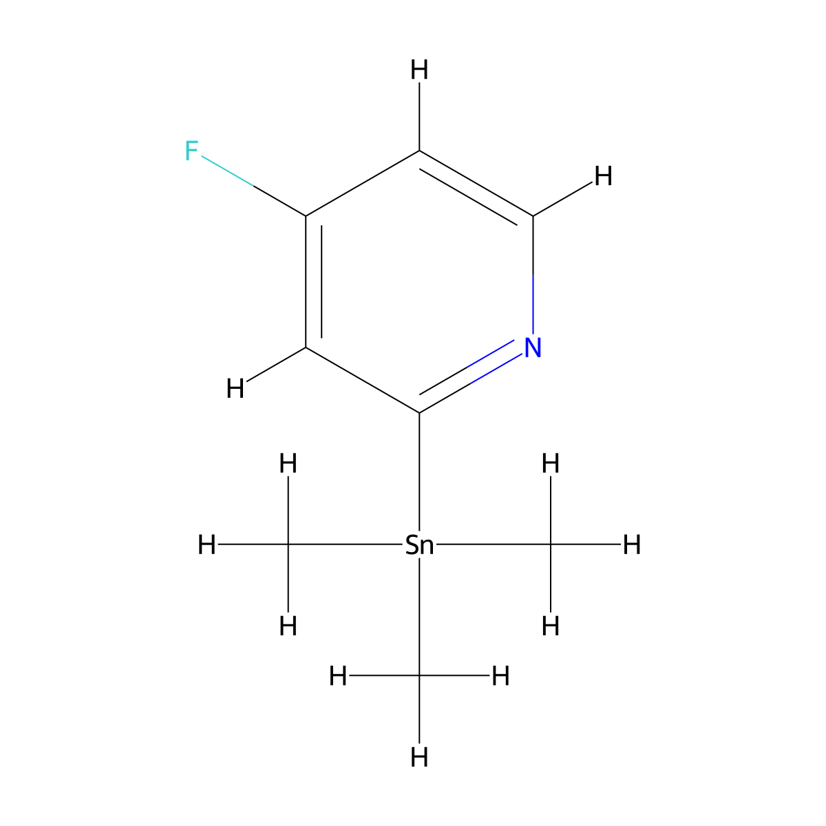 4-Fluoro-2-(trimethylstannyl)pyridine molecular structure, CAS 1452880-10-2