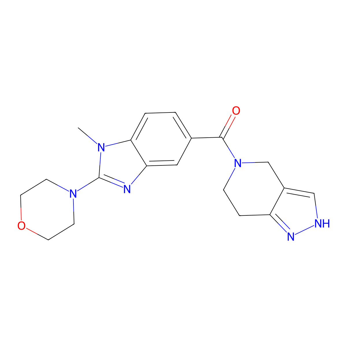 5-{[1-methyl-2-(4-morpholinyl)-1H-benzimidazol-5-yl]carbonyl}-4,5,6,7-tetrahydro-2H-pyrazolo[4,3-c]pyridine molecular structure, CAS 1452891-43-8