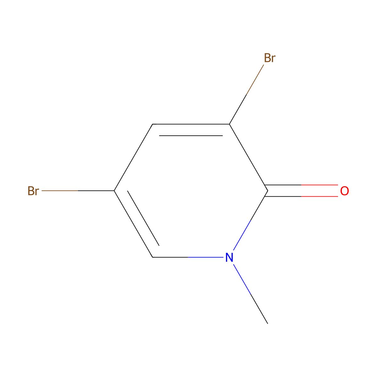 3,5-Dibromo-1-methylpyridin-2(1H)-one molecular structure, CAS 14529-54-5
