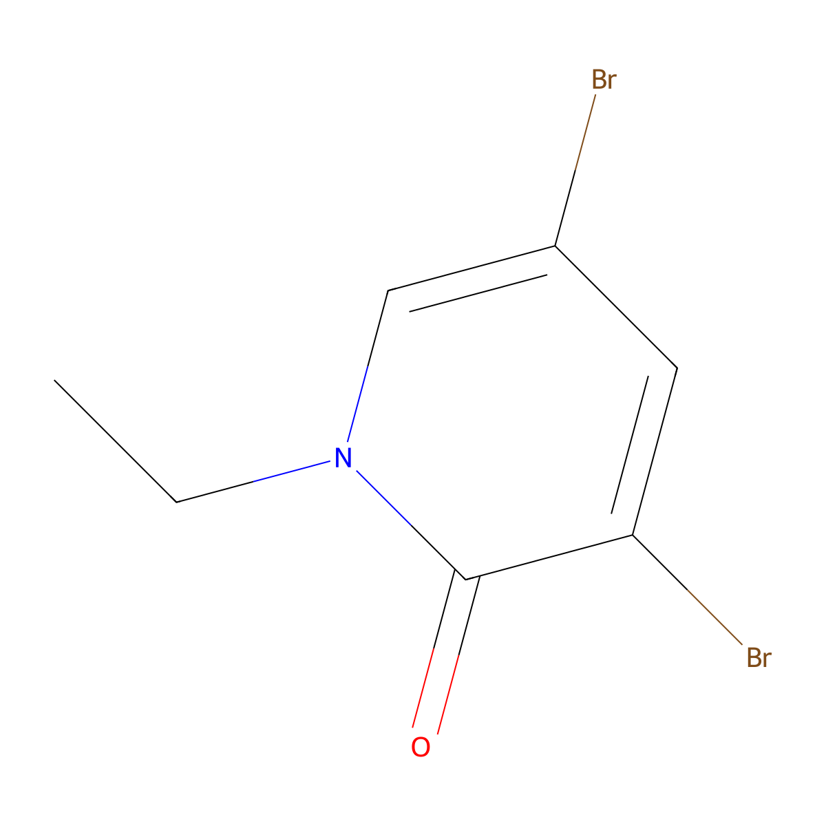 3,5-Dibromo-1-ethylpyridin-2(1H)-one molecular structure, CAS 14529-55-6