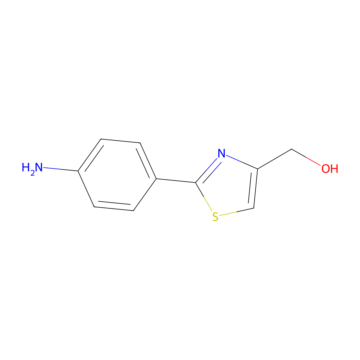 [2-(4-Amino-phenyl)-thiazol-4-YL]-methanol molecular structure, CAS 145293-21-6