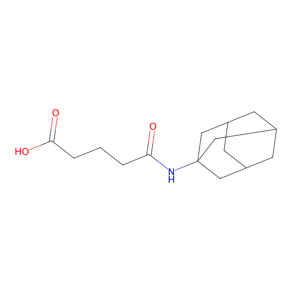 5-(1-Adamantylamino)-5-oxopentanoic acid molecular structure, CAS 145294-89-9