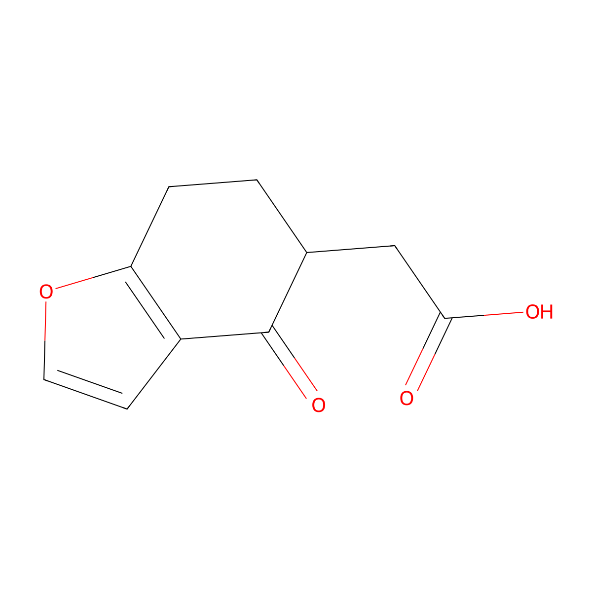 2-(4-Oxo-4,5,6,7-tetrahydrobenzofuran-5-yl)acetic acid molecular structure, CAS 145295-99-4