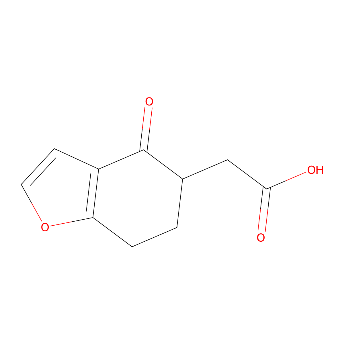 2-(4-Oxo-4,5,6,7-tetrahydrobenzofuran-5-yl)acetic acid molecular structure, CAS 145295-99-4