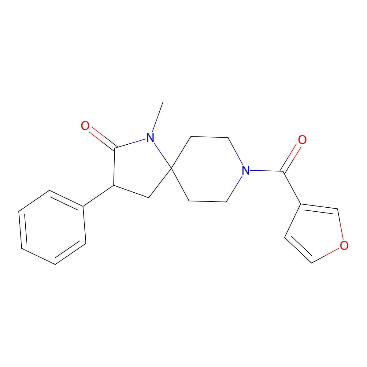 8-(Furan-3-carbonyl)-1-methyl-3-phenyl-1,8-diazaspiro[4.5]decan-2-one molecular structure, CAS 1452959-57-7