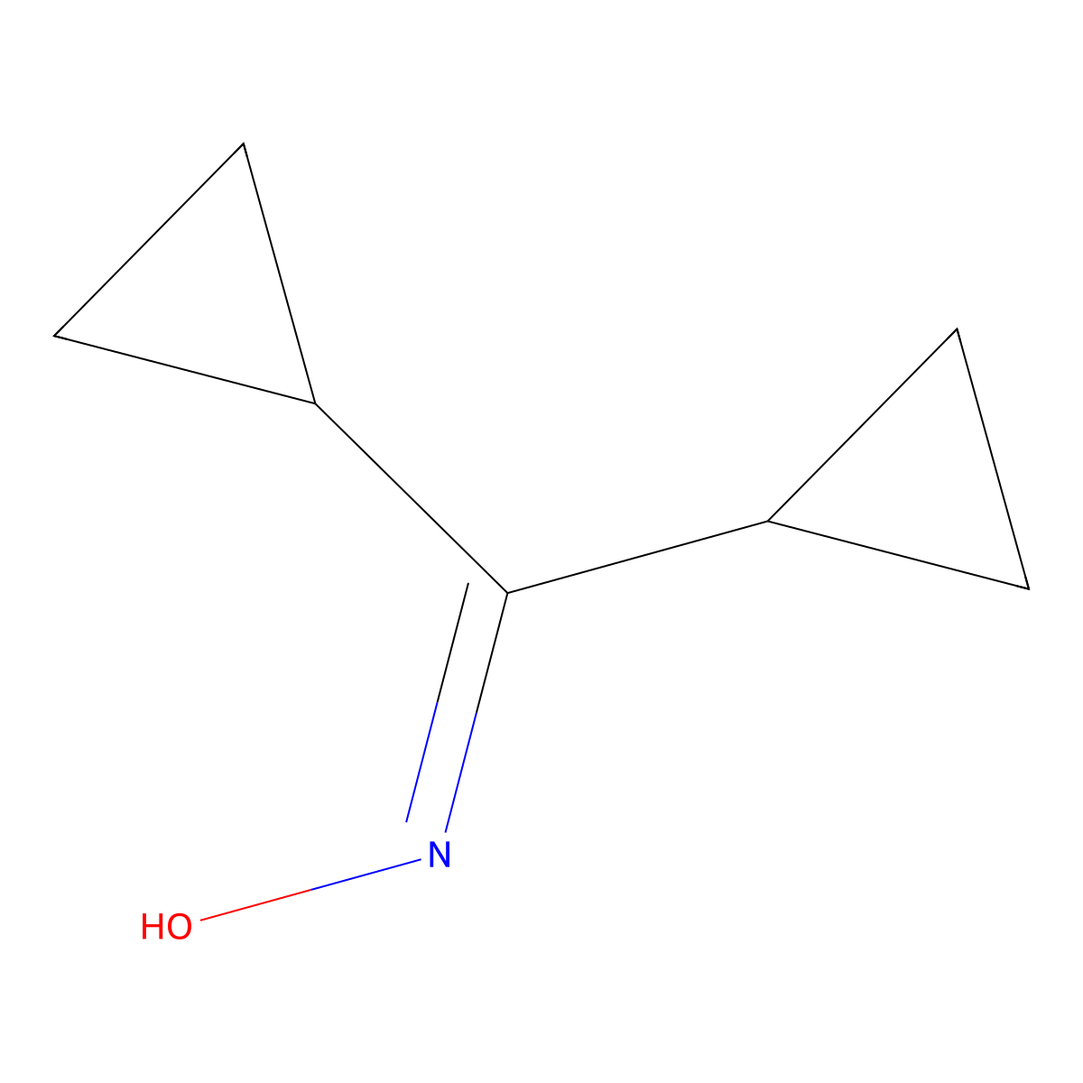Dicyclopropylmethanone oxime molecular structure, CAS 1453-52-7