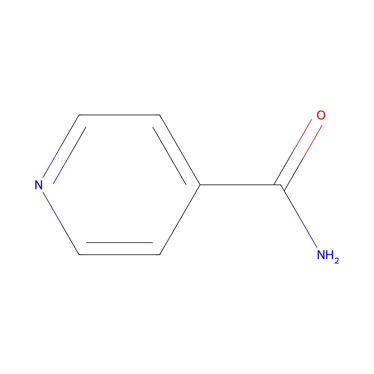 Isonicotinamide molecular structure, CAS 1453-82-3
