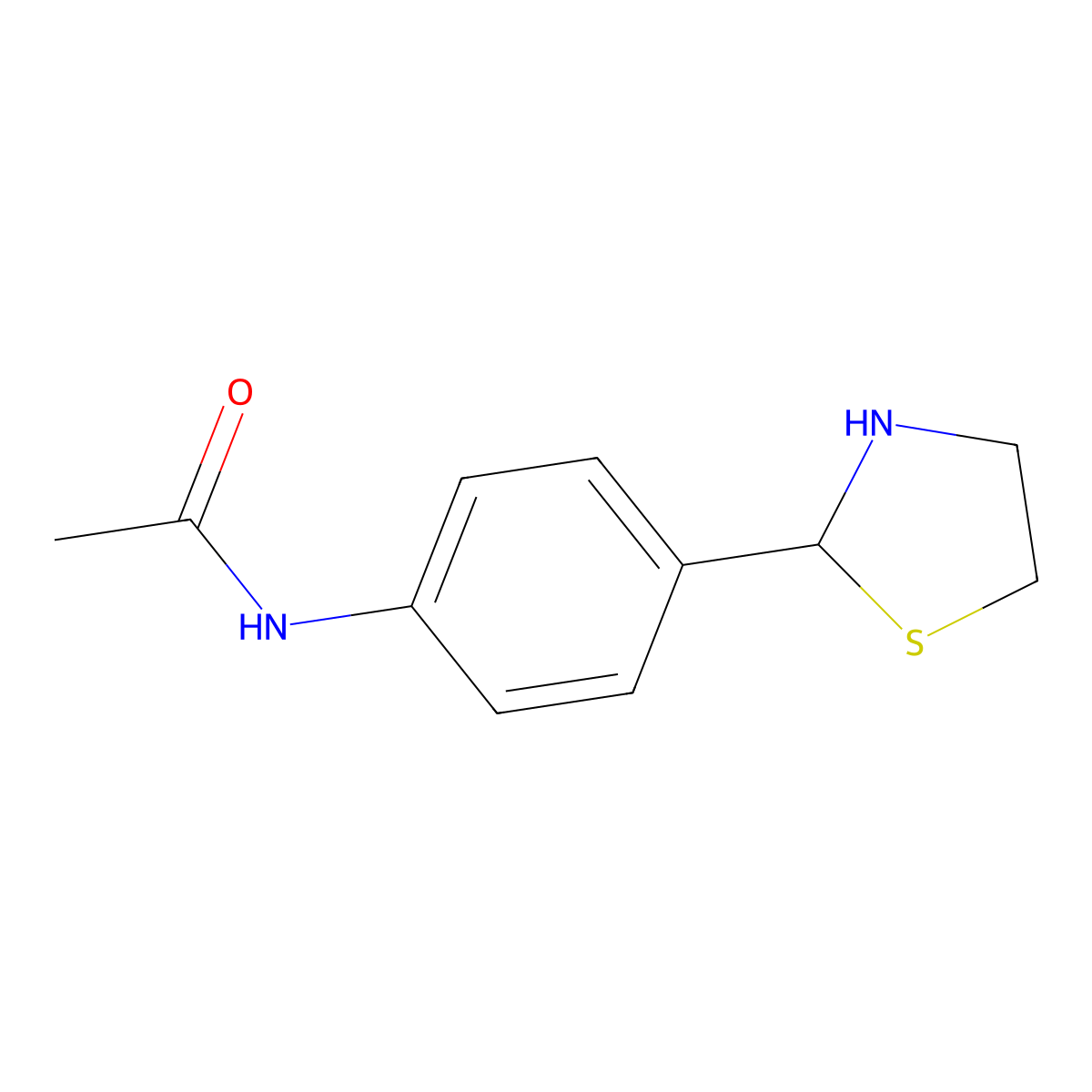 N-(4-(1,3-Thiazolidin-2-yl)phenyl)acetamide molecular structure, CAS 145300-45-4
