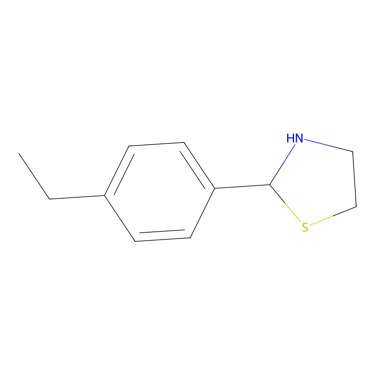 2-(4-Ethylphenyl)-1,3-thiazolidine molecular structure, CAS 145300-46-5