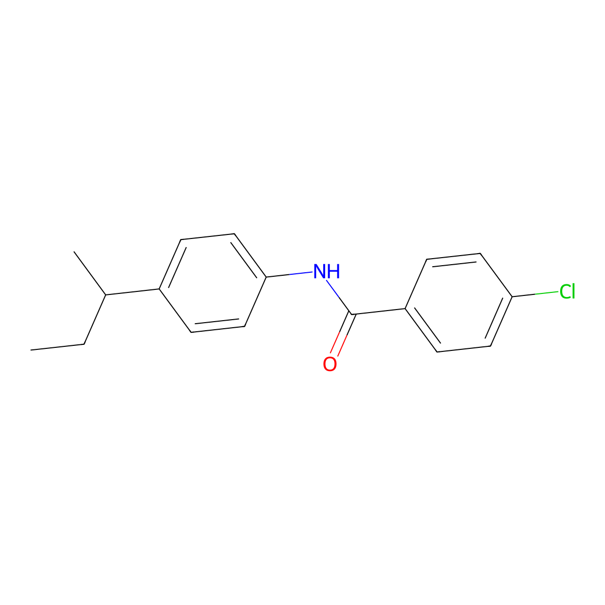 N-(4-butan-2-ylphenyl)-4-chlorobenzamide molecular structure, CAS 1453011-43-2