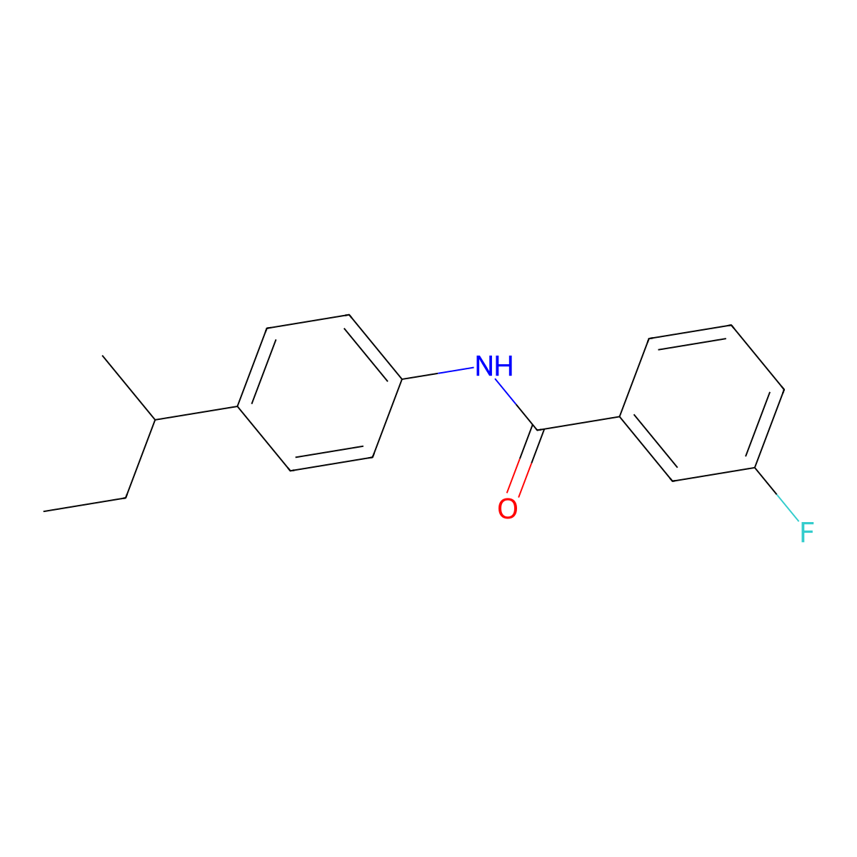 N-[4-(butan-2-yl)phenyl]-3-fluorobenzamide molecular structure, CAS 1453060-77-9
