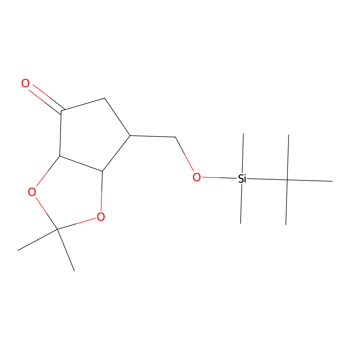 (3aR,6R,6aR)-6-(((tert-Butyldimethylsilyl)oxy)methyl)-2,2-dimethyldihydro-3aH-cyclopenta[d][1,3]dioxol-4(5H)-one molecular structure, CAS 145307-55-7