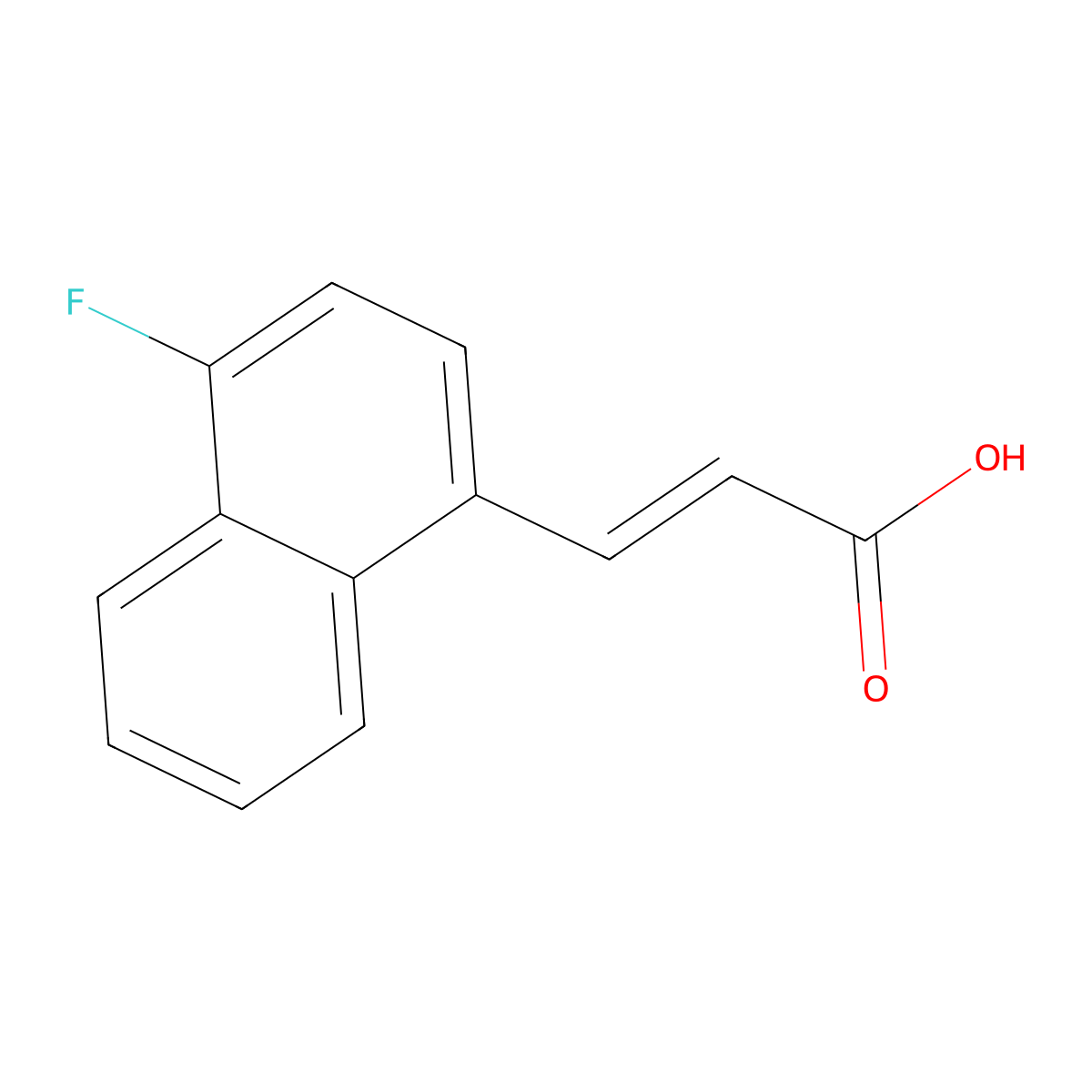 (2E)-3-(4-fluoronaphthalen-1-yl)prop-2-enoic acid molecular structure, CAS 1453089-75-2