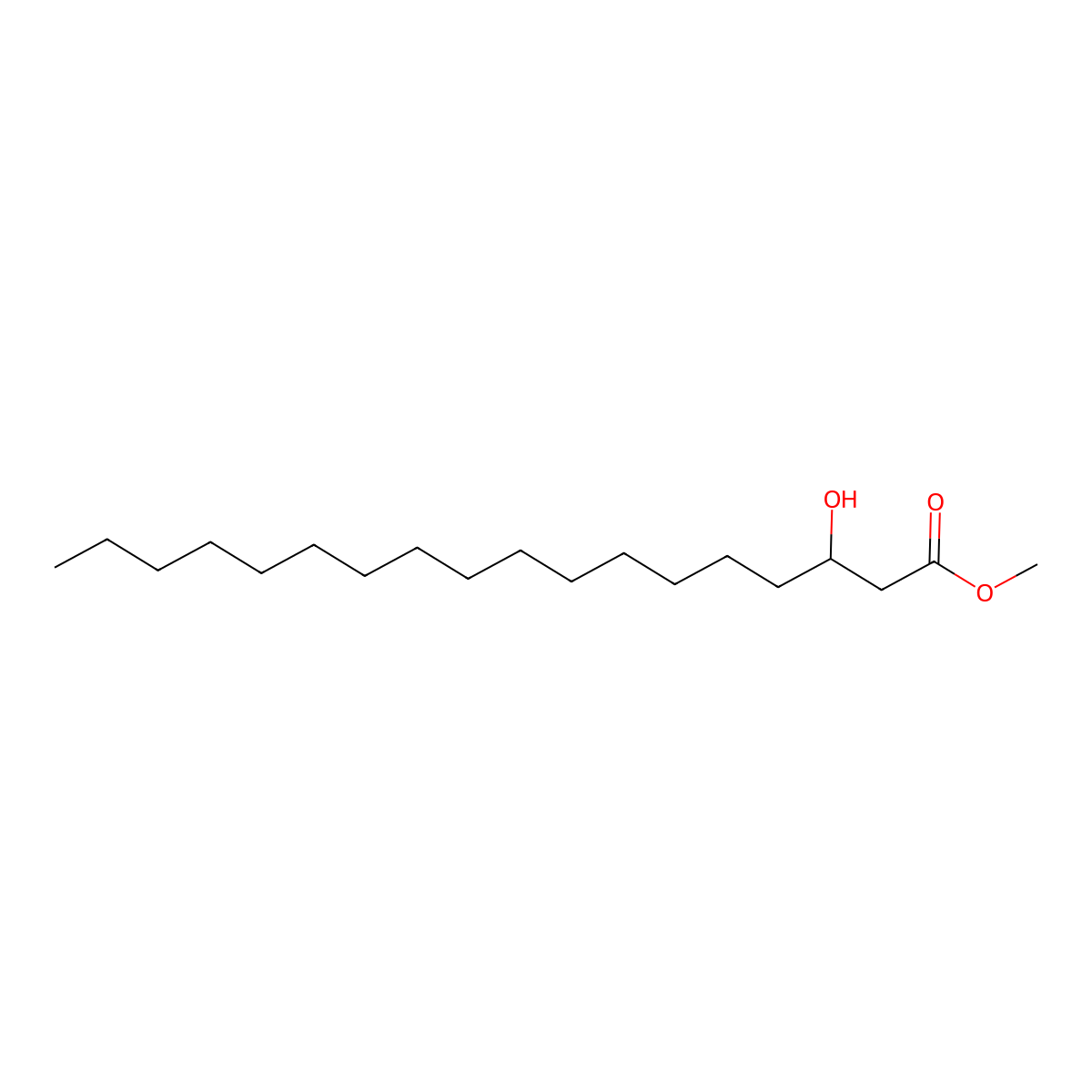 Methyl 3-hydroxyoctadecanoate molecular structure, CAS 14531-40-9