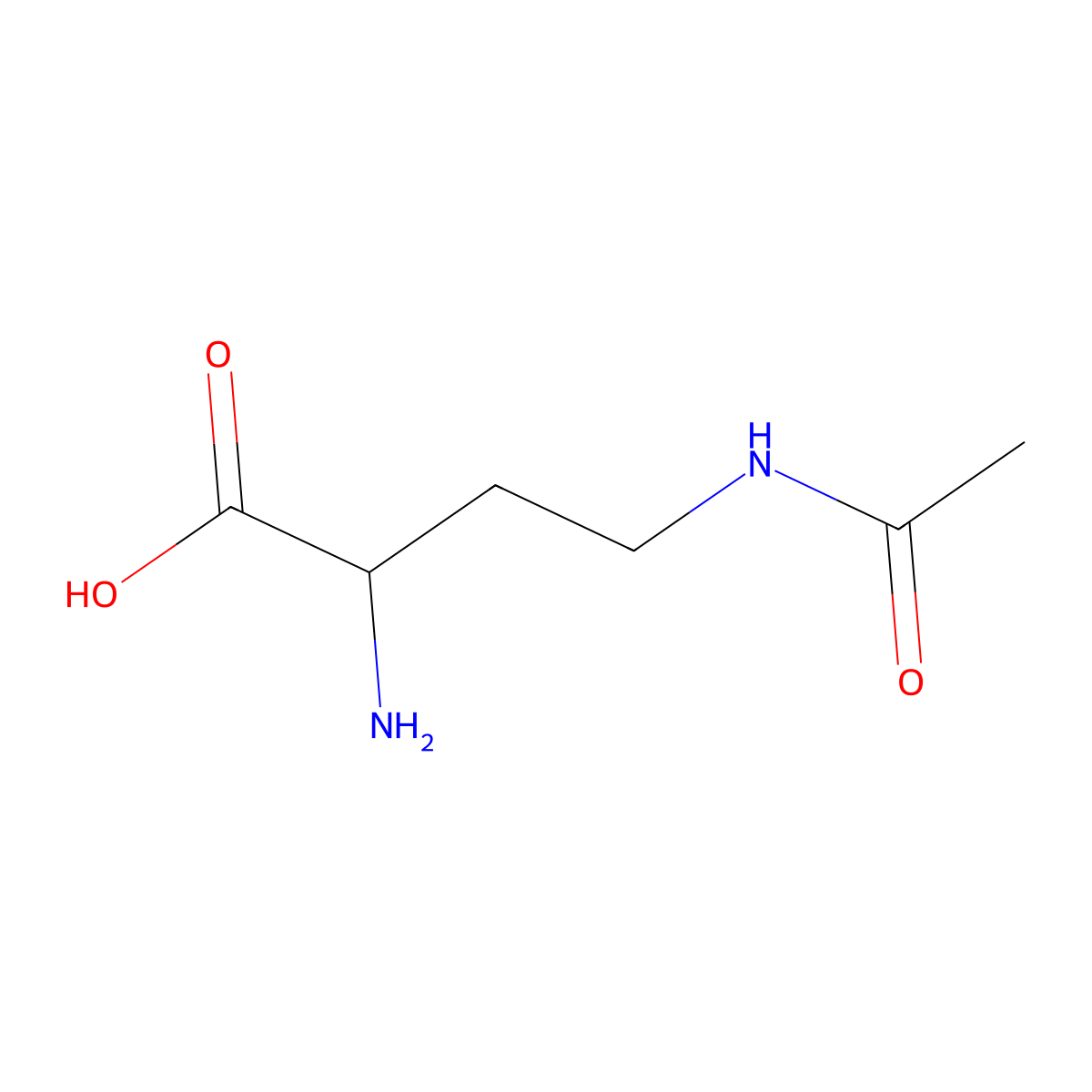 Butanoic acid, 4-(acetylamino)-2-amino- molecular structure, CAS 14531-48-7