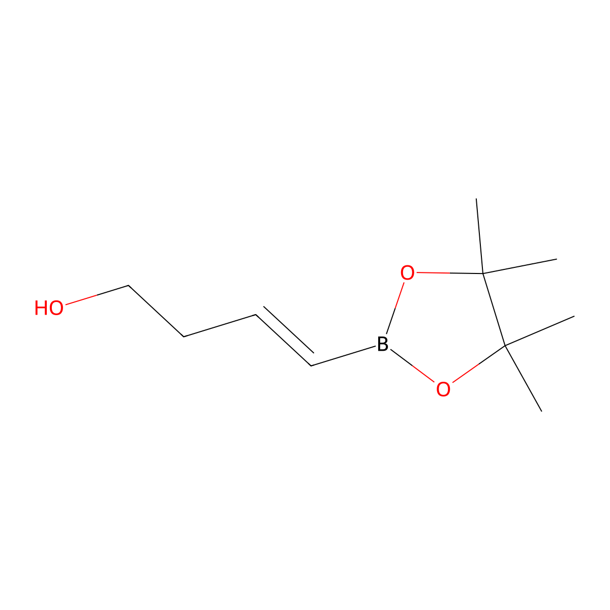 4-(4,4,5,5-Tetramethyl-1,3,2-dioxaborolan-2-yl)but-3-en-1-ol molecular structure, CAS 1453104-45-4