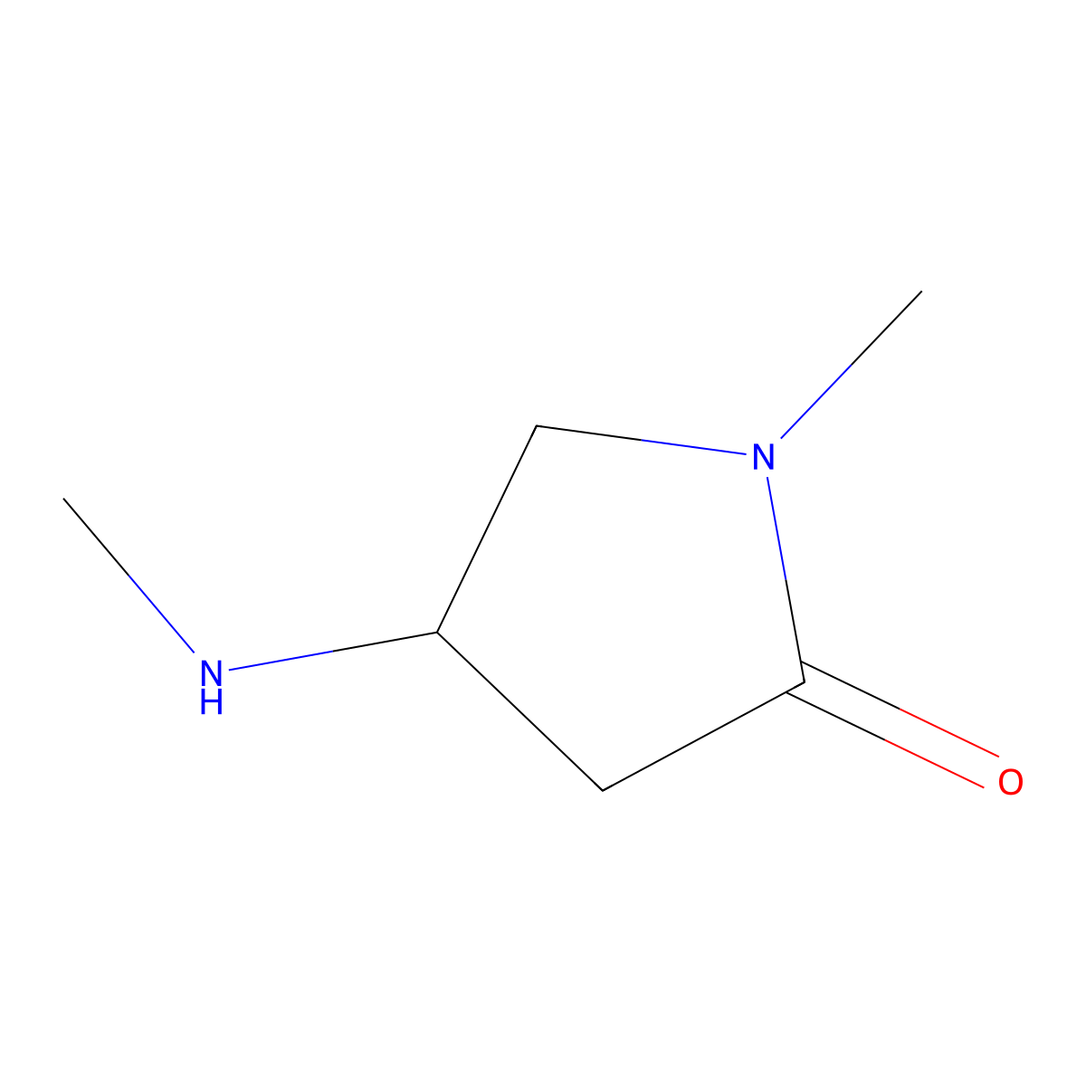1-Methyl-4-(methylamino)pyrrolidin-2-one molecular structure, CAS 1453105-58-2