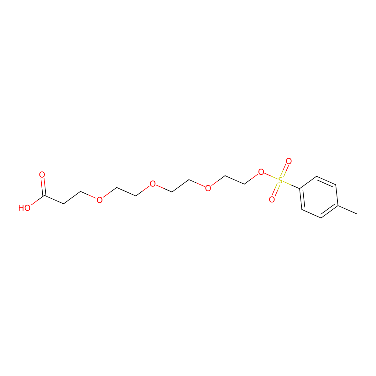 Tos-PEG4-acid molecular structure, CAS 1453117-42-4