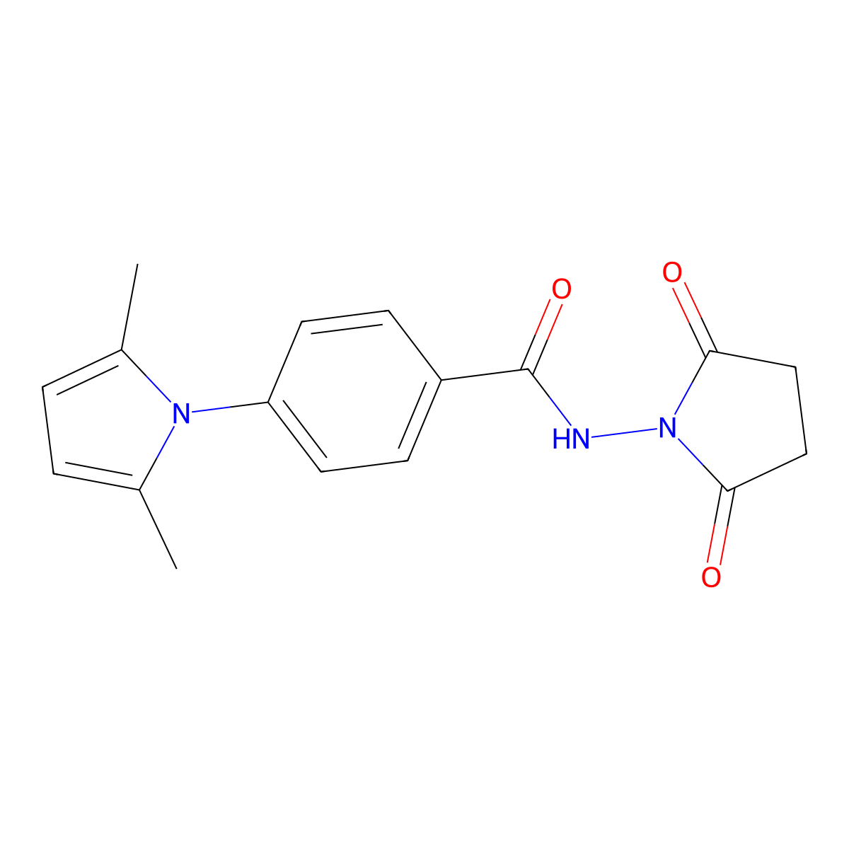 4-(2,5-dimethyl-1H-pyrrol-1-yl)-N-(2,5-dioxopyrrolidin-1-yl)benzamide molecular structure, CAS 1453117-94-6
