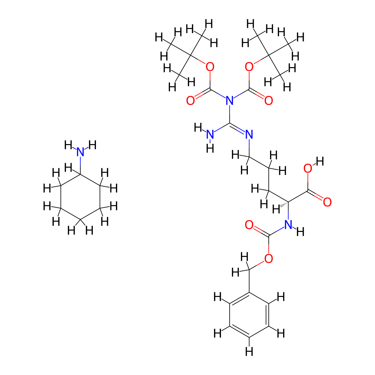 Z-Arg(boc)2-OH cha molecular structure, CAS 145315-39-5