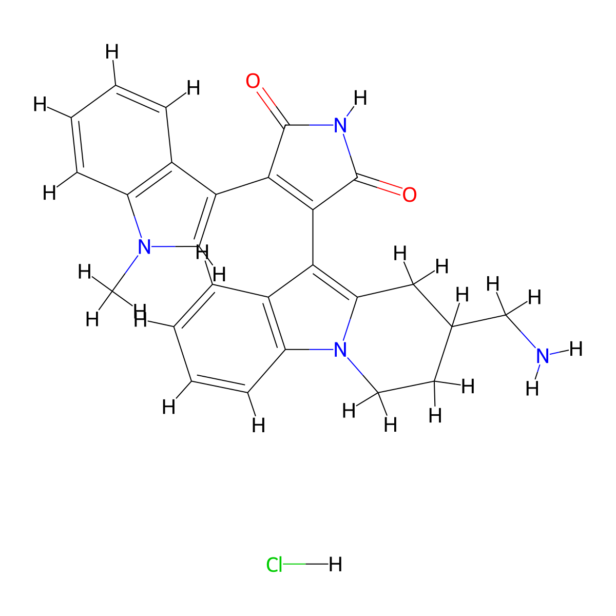 Bisindolylmaleimide X hydrochloride molecular structure, CAS 145317-11-9